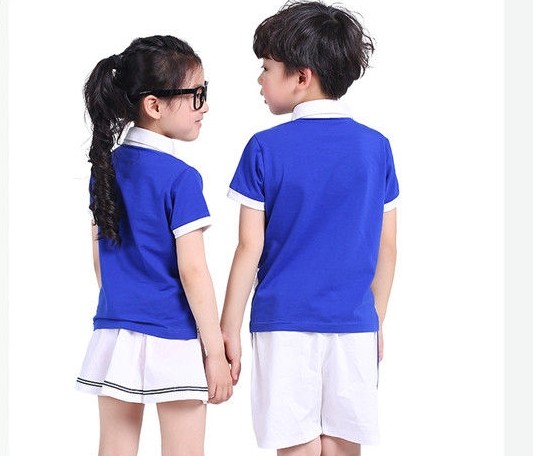 Summer Short Sleeve Teen School Uniform Comfortable Hit Color Shoulder Stitching