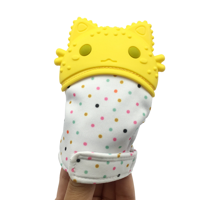 amazon best seller top selling eco-friendly high quality baby teeth toys silicone teether teething mitten finger brush