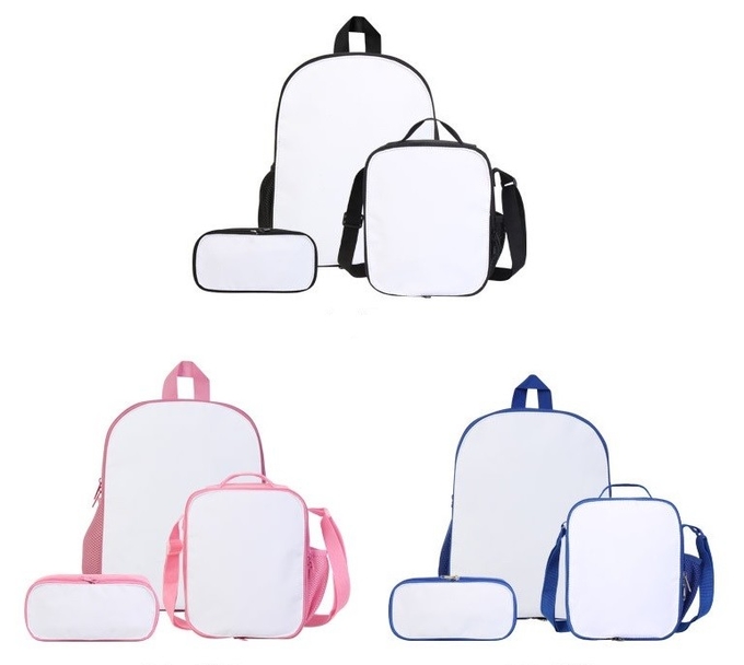 Sublimation School Bag For Kids With Detachable Printing Part Personalized Creative DIY Bags Blank Backpack