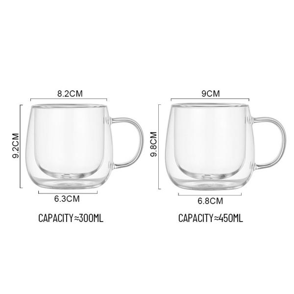 B2B Custom 12oz Unique Glass Coffee Mugs with Handle | Bulk FDA-Certified Heatproof Cups