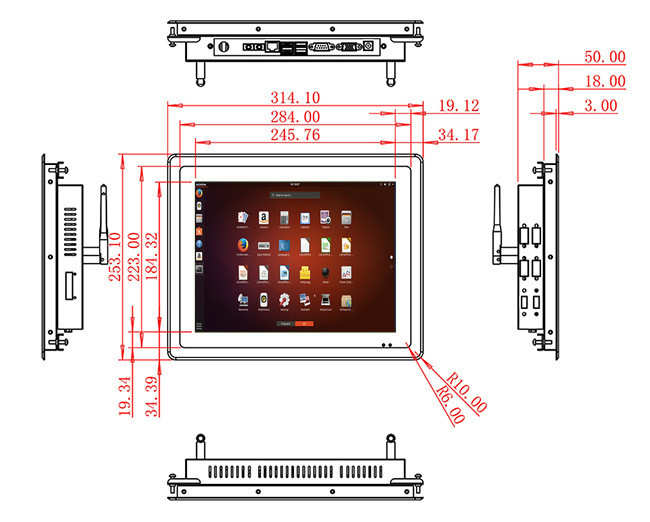12.1-Inch Rear-Mount Linux Display for Medical Devices and Factory Monitoring