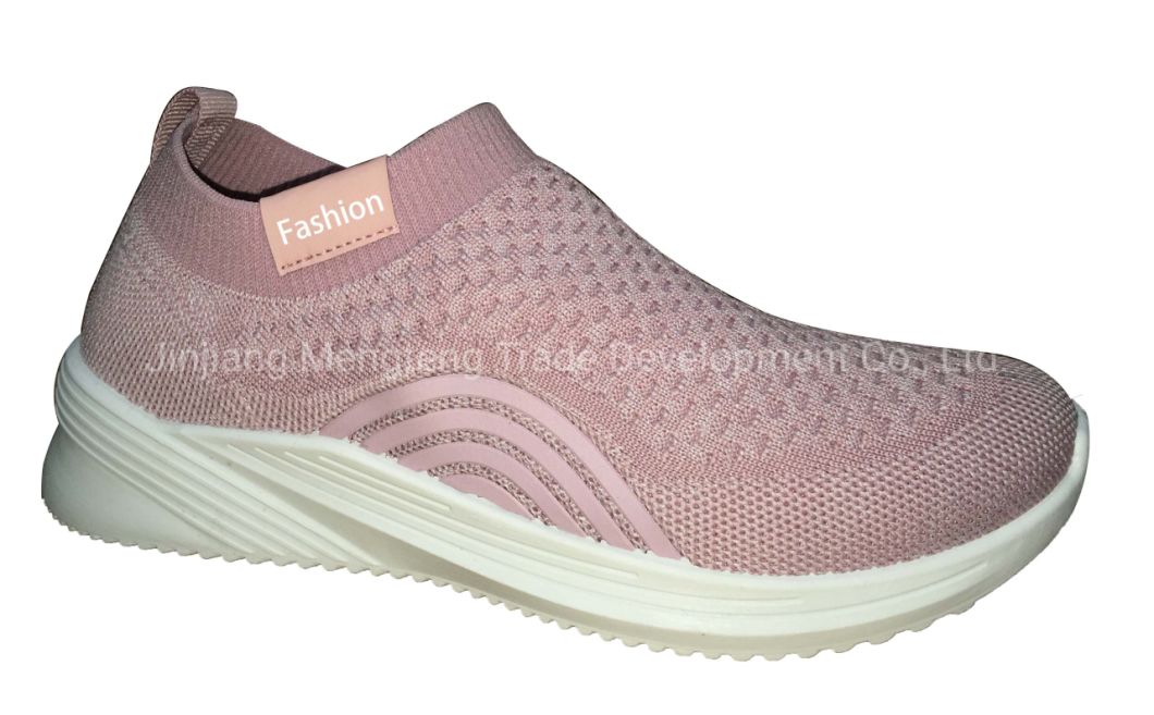 New Style Women′s Fashion Shoes Flyknit Shoes Suede Leather Sneaker Sport Shoes Walking Jogging Running Shoes Casual Shoes Injection Shoes