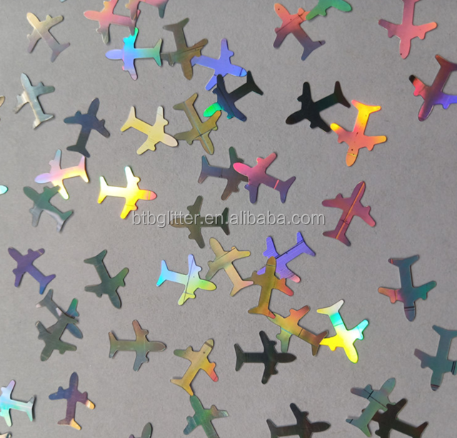 Professional Other Holiday Supplies 2025 Shaped Airplane Glitter Shape Plane with 3D Aircraft Shaped Glitter Airplane