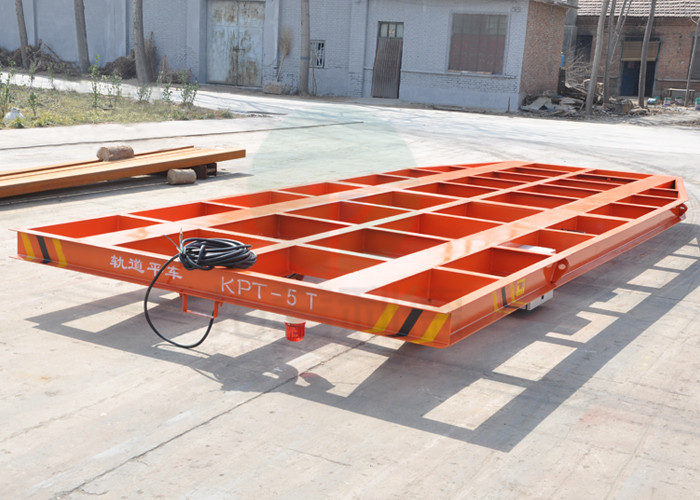 5t automobile flat bed rail transfer bogie running on steel rail in painting blasting room