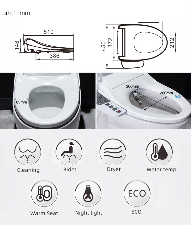 PP Material Intelligent Toilet Seat Cover Water And Soap Are Easy To Wash