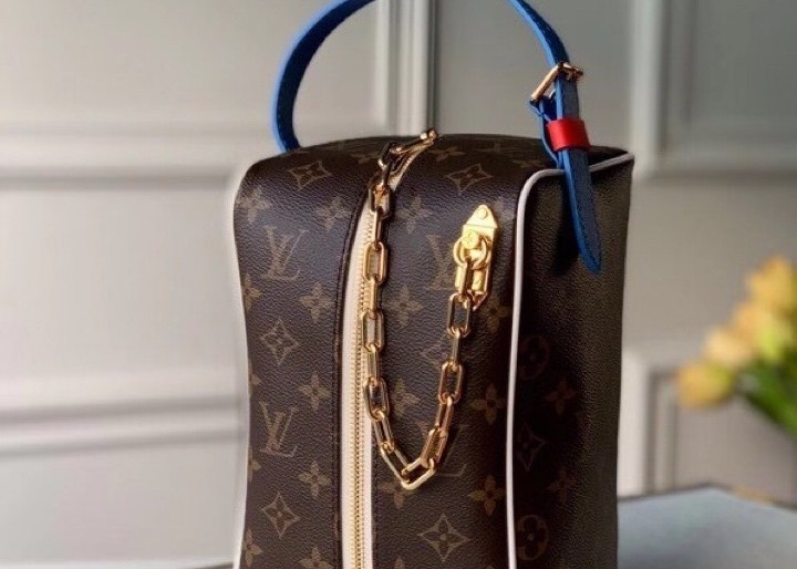 Monogram Printing Leather Chain Casual Handbags Shoulder Bags With Zipper Opening