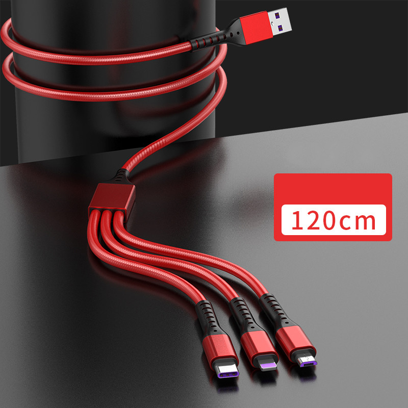 Fish Silk Weaving 5A Fast Charging USB Cables All In One For Huawei