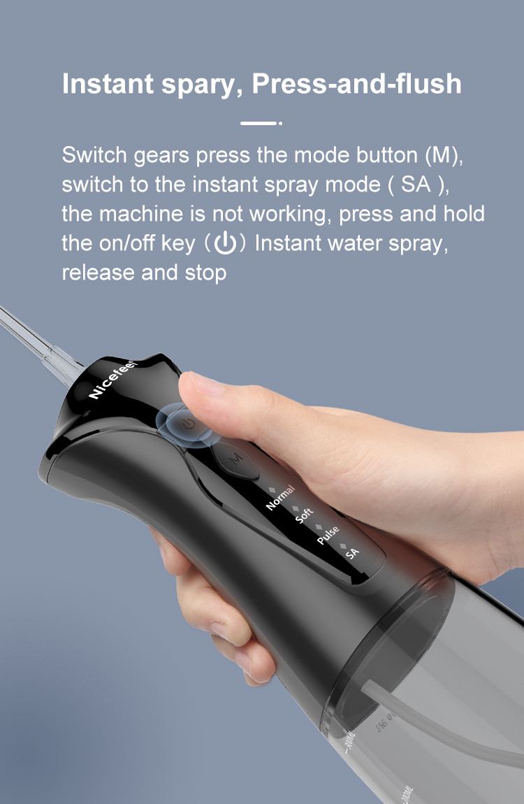 300ml Cordless Nicefeel Portable Oral Irrigator Dental Care With Nozzels