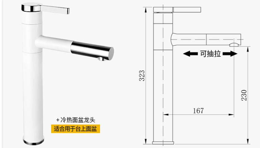 ABS Handle Chrome Pull Out Spray Tap Exposed Wall Mount
