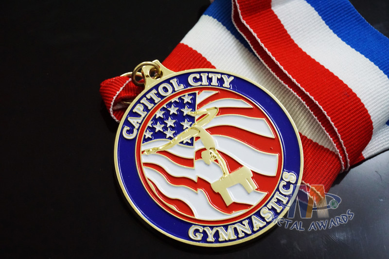 Customized Dancing Running Award Medals With Ribbon , Custom Race Medals