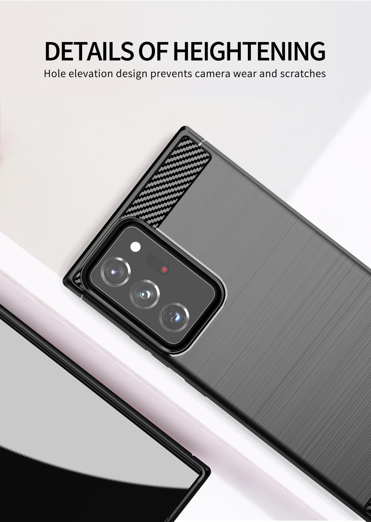 Luxury Shockproof Phone Cases Carbon Fiber TPU Back Cover Anti Slip