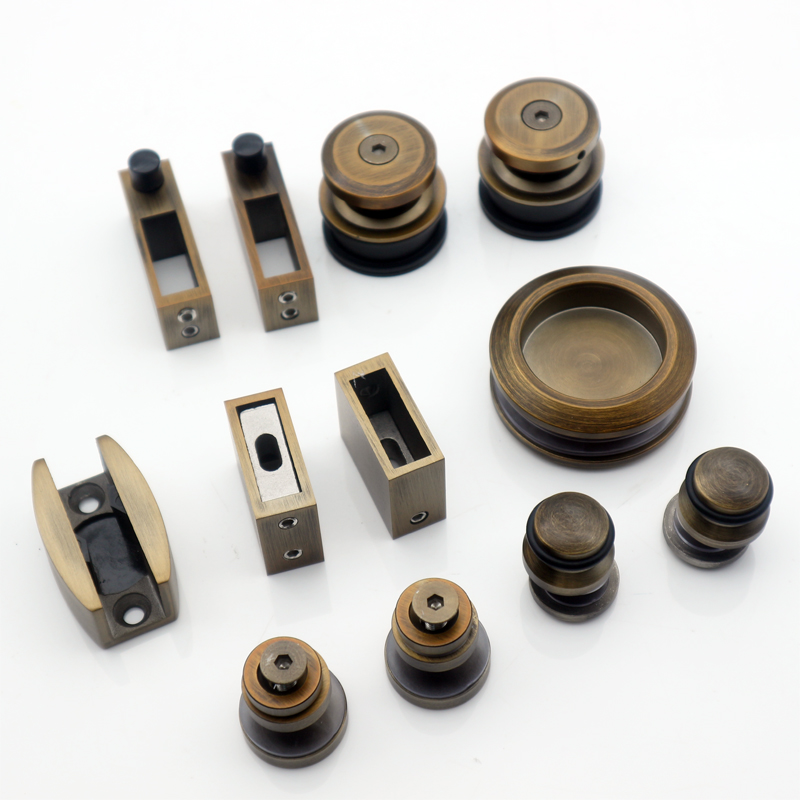 Round Tray Shape Black Sliding Shower Door Kit for 8-12mm Safe Glass Hardware Included