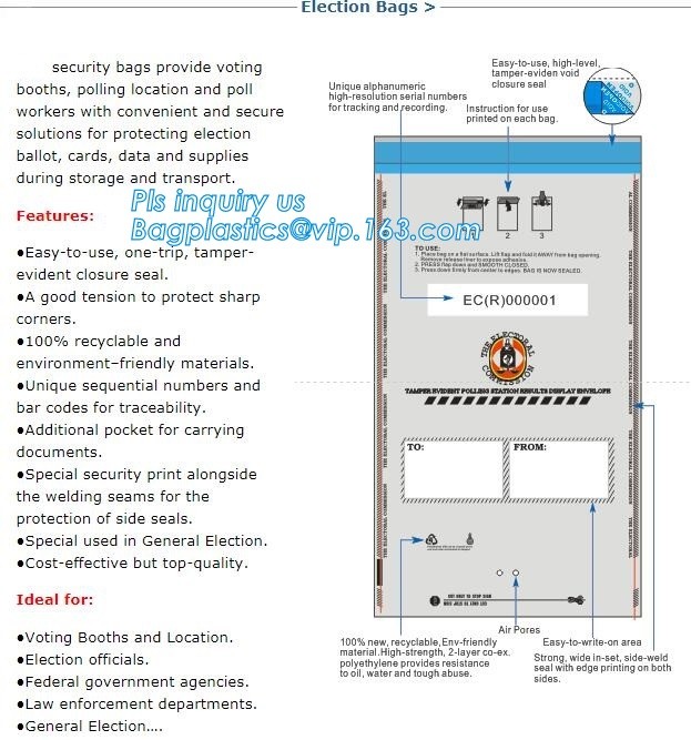 Security plastic bag with adhesive tape for cash, plastic money bag, Security Money Cash Bag For Airport/Bank and police