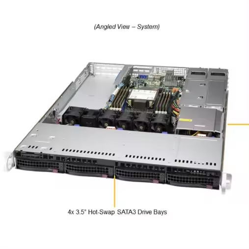 SuperServer 1U Rackmount SYS-510P-WTR Single Socket P RAID 0/1/5/10 Capable Server