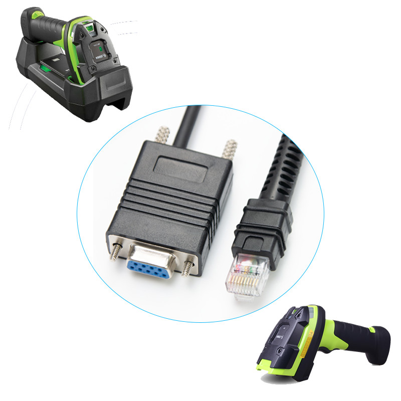 Straight Rs232 RJ48 To Db9 Serial Cable 6FT CBA-R01-S07PAR For Scanner