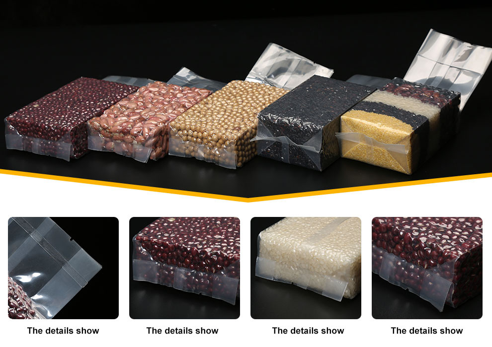 120mic PET/NY/PE Plastic Vacuum Seal Storage Bags For Rice ASP