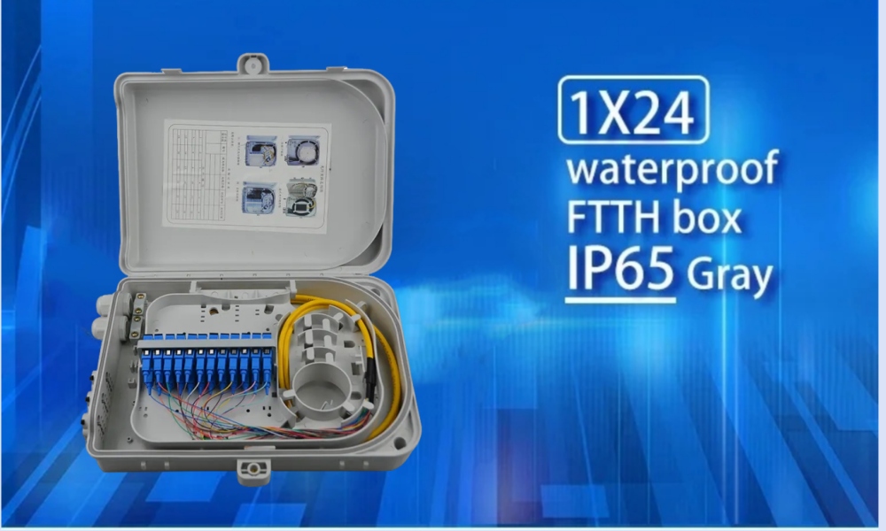 IP65 Waterproof 24-core 1x16 PLC Fiber Optic Distribution Box for FTTX Cable Terminal
