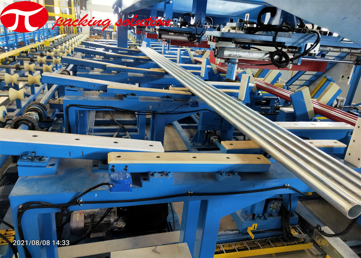 2.4kw Automatic Alarm Pipe Bundle / Steel Tube Packing Machine Safe Operation 70r/Min