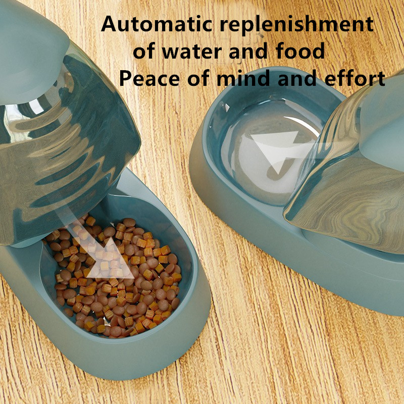 Automatic Cat Food Feeder Inclined Pet Water Dispenser
