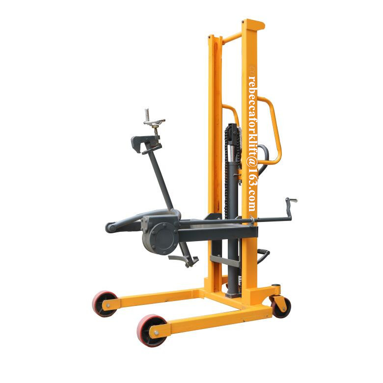 350kg Drum Lifter Trolley Hand Operated Type , Rotatable Hydraulic Drum Stacker
