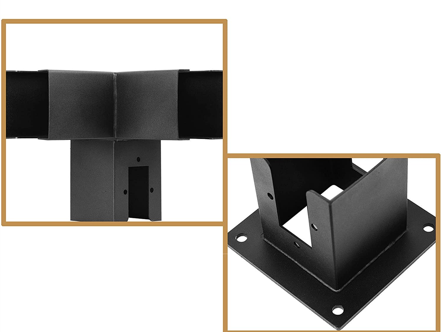 Surealong 4*4 and 6*6 Electrophoretic Coating Timber Connector Metal Pergola Bracket Fittings Kits