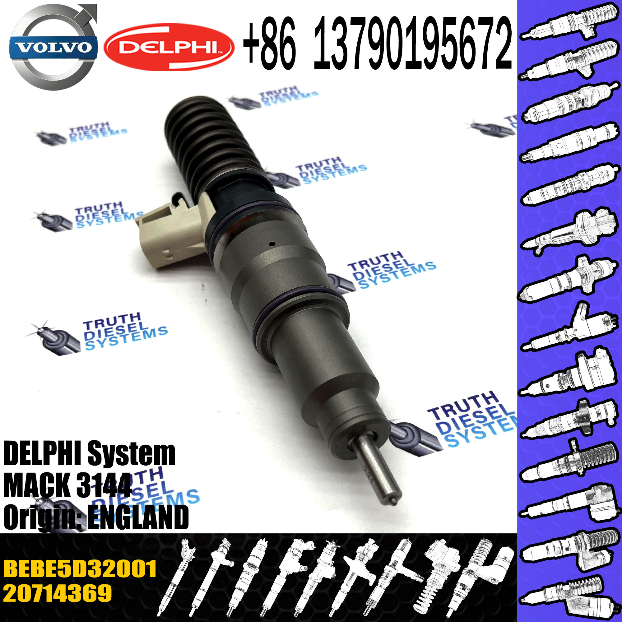 High Quality Diesel Fuel Injector 20714369 BEBE5D32001 For 3144