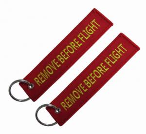 Buy cheap Remove Before Flight 75% Embroidery Fabric Keychain Metallic Thread product