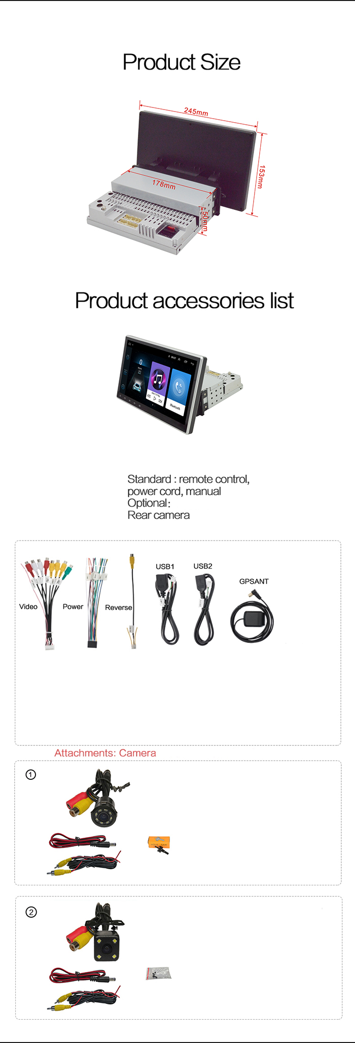 Rotatable Screen Single Din 10 inch Car DVD Player Autoradio Stereo GPS Navigation