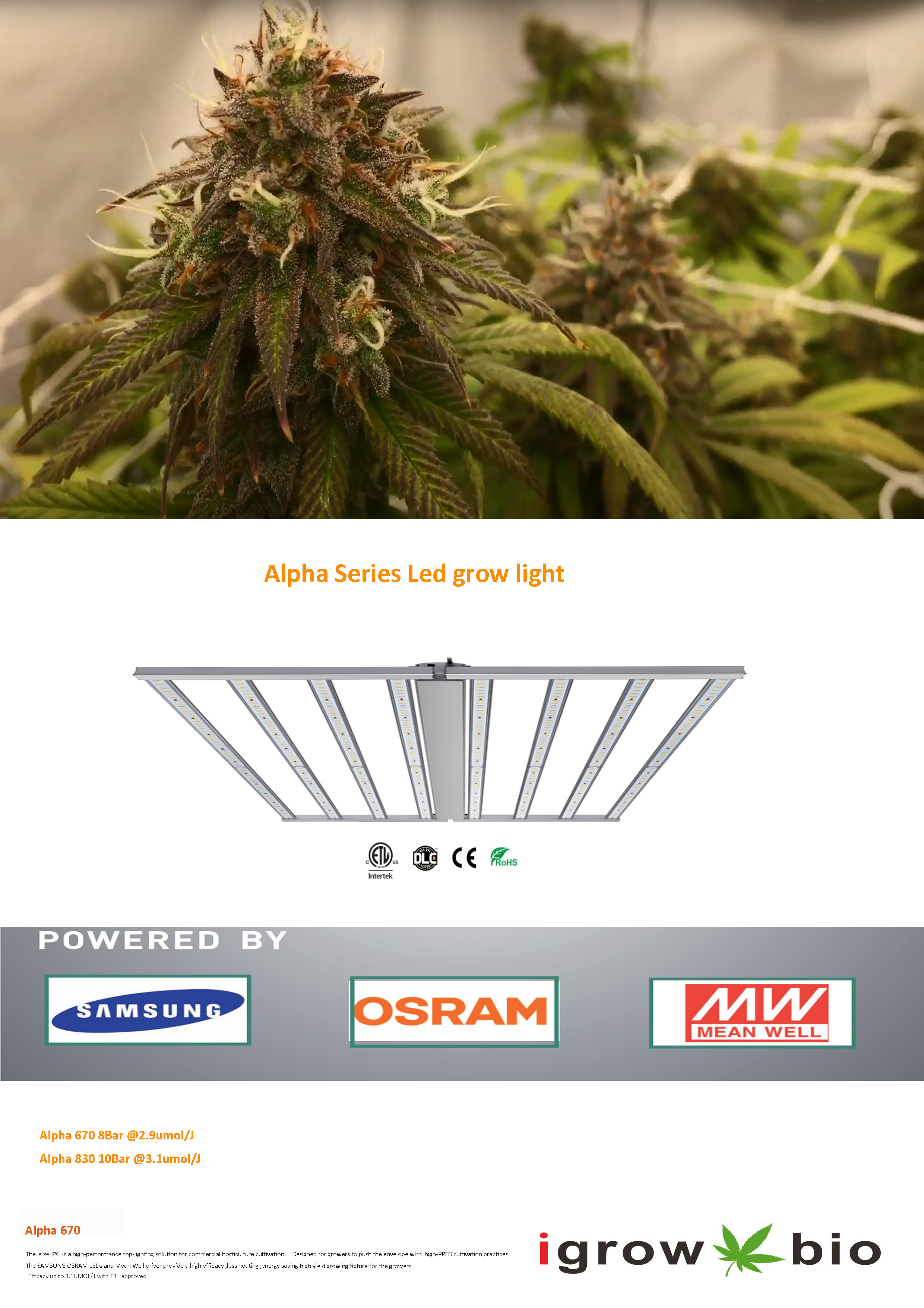 180 Degrees Folding 670W 4000k Led Plant Lights