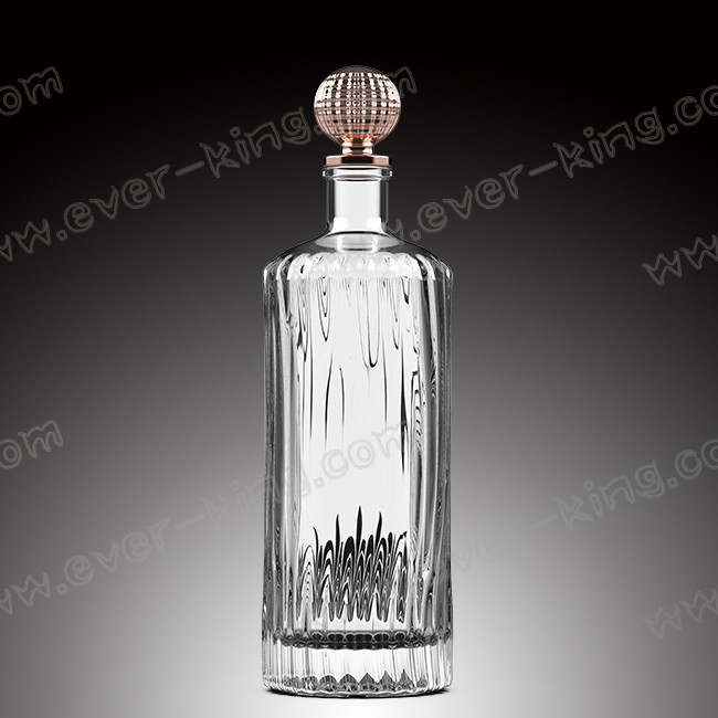 Liquor Spirit Glass Bottle Logo Embossed Customized 750ml