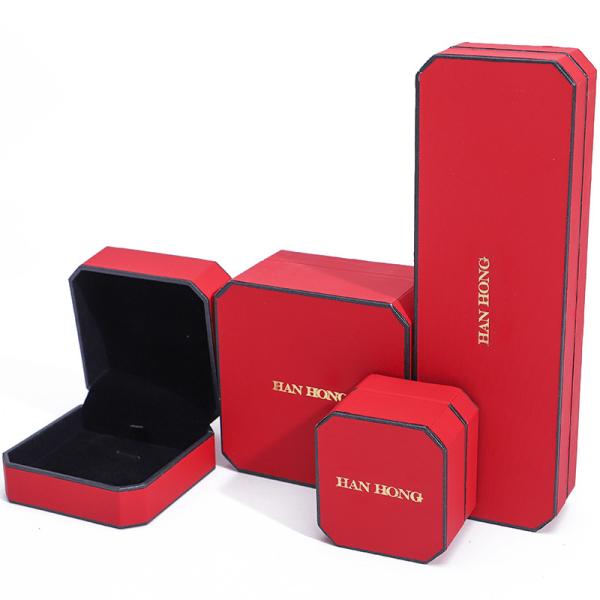Red Velvet Material Rectangle Jewelry Box for Luxury Bracelet Earrings Necklace