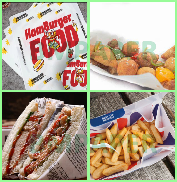 35gsm 38gsm Food Wrapping White Greaseproof Paper For Sandwich Kit 7 635mm