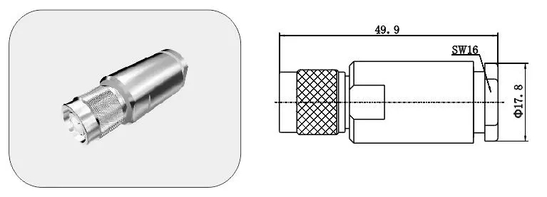 Nickel Plated TNC RF Connector IEC 60169-17 RF Design Standard Coaxial Connector