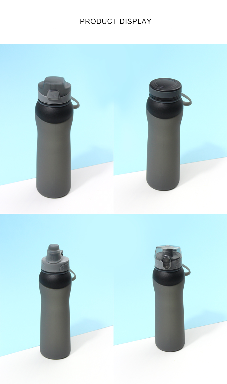Food Grade 650ML Collapsible Silicone Water Bottle