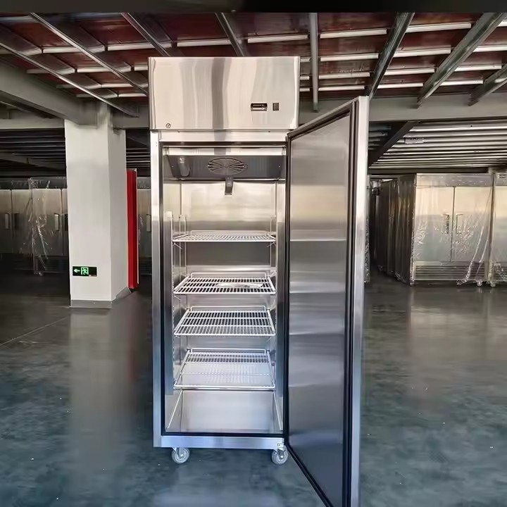 Commercial Restaurant Kitchen Refrigerator Equipment Stainless Steel Combined Upright Display Chiller Freezer