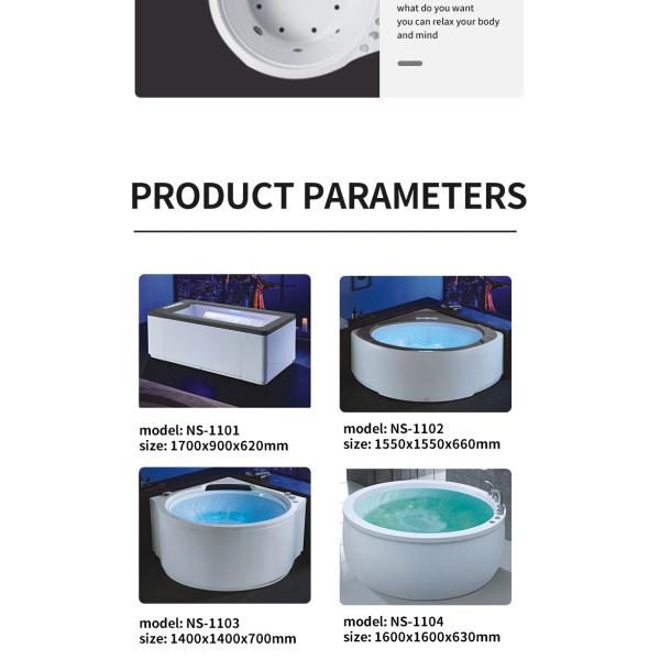 Fashion whirlpool Massage Bathtub Indoor Cheap Bath Tub