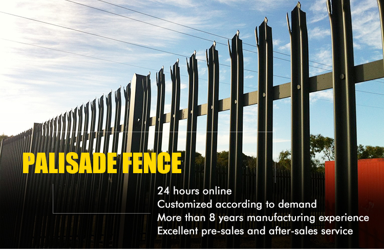 TL Powder Coated Galvanized Steel Palisade Fencing For Garden 1800mm
