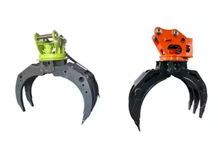 6-8T Excavator Attachments Hydraulic Grapple For Grabbing Log Stone