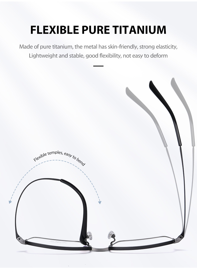 Ultra Light Mens Titanium Glasses Business Moderate Size OEM