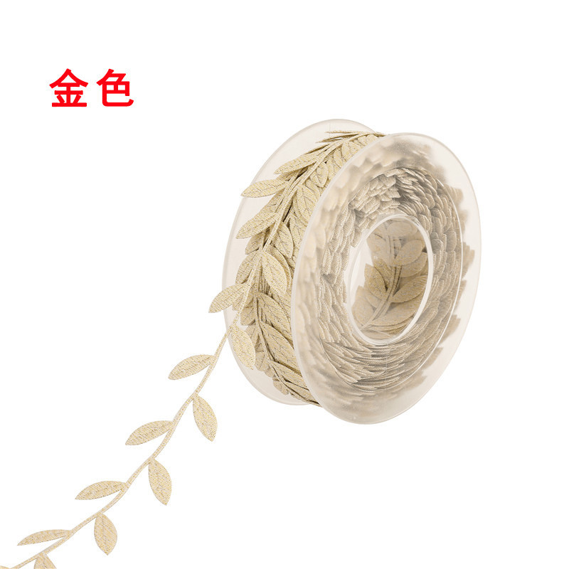 Polyester Leaf Ribbon Ultrasonic Red Poly Ribbon For Wedding Decoration