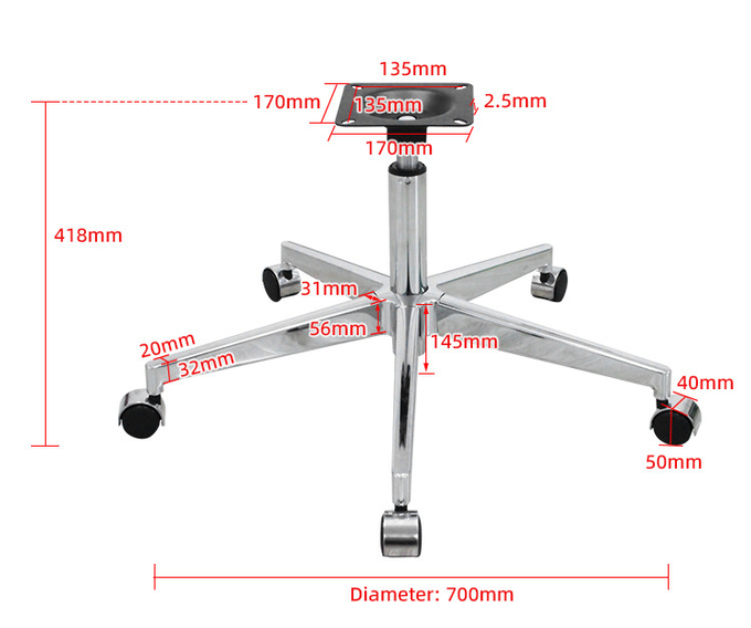Disassemble Swivel Chair Accessories Chrome / Spray Bifma Test Five Star Foot Base