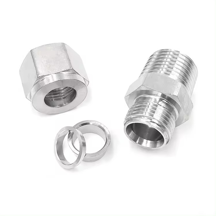 316 Stainless Steel 3/8 Inch Npt 1/2 Compression Fitting Swagelok Male Coupler Parker Fitting