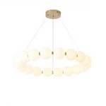 LED Energy Saving Glass Pendant Lamps Dining Room Restaurant Chandelier 25-30M2