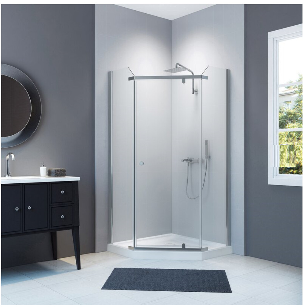 Enclose Pivot Walk In Tempered Glass Shower Enclosure 8mm Glass Shower Cabin