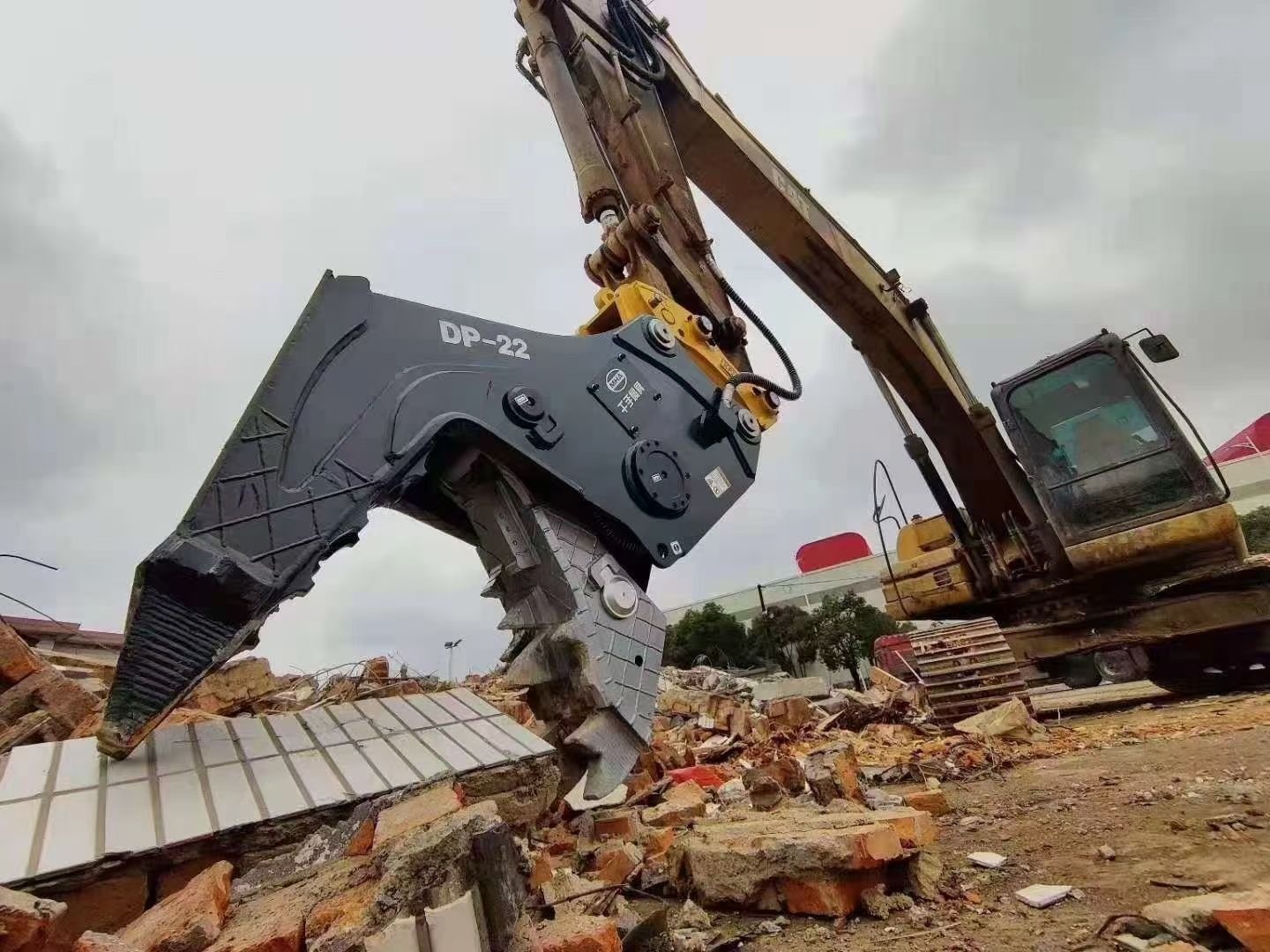 25 Ton Excavator Demolition Hydraulic Concrete Pulverizer Yellow Color