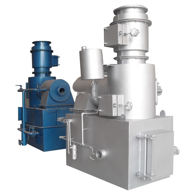 Solid Waste Incinerator Two Combustion Chambers Completely Burned Customized Color