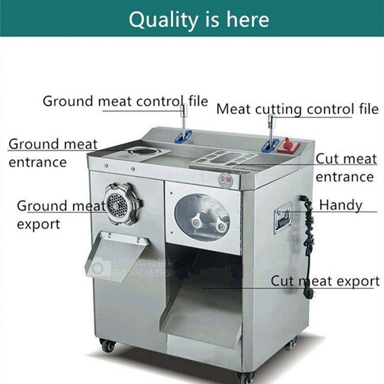 2mm Knife Thickness Meat Cutter And Grinder 2200W Meat Mincing Machine