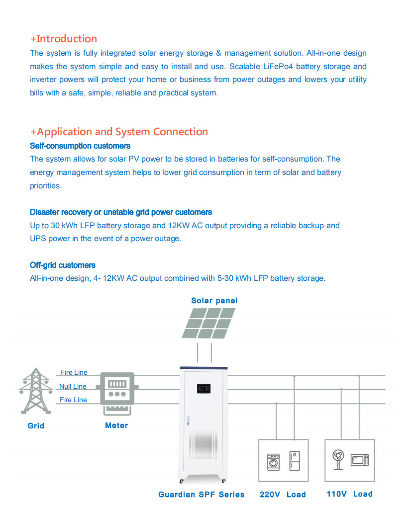 Lithium Ion 4kw Inverter Off Grid Solar With LiFePO4 Battery