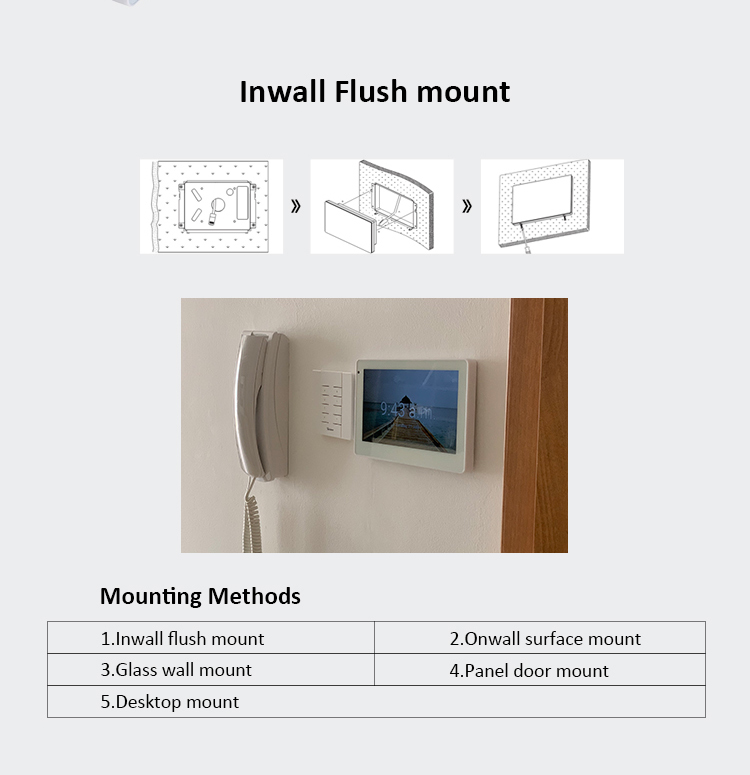 SIBO 7 Inch Smart Home Touch Tablet With POE Power SIP Intercom And Temperature Sensor