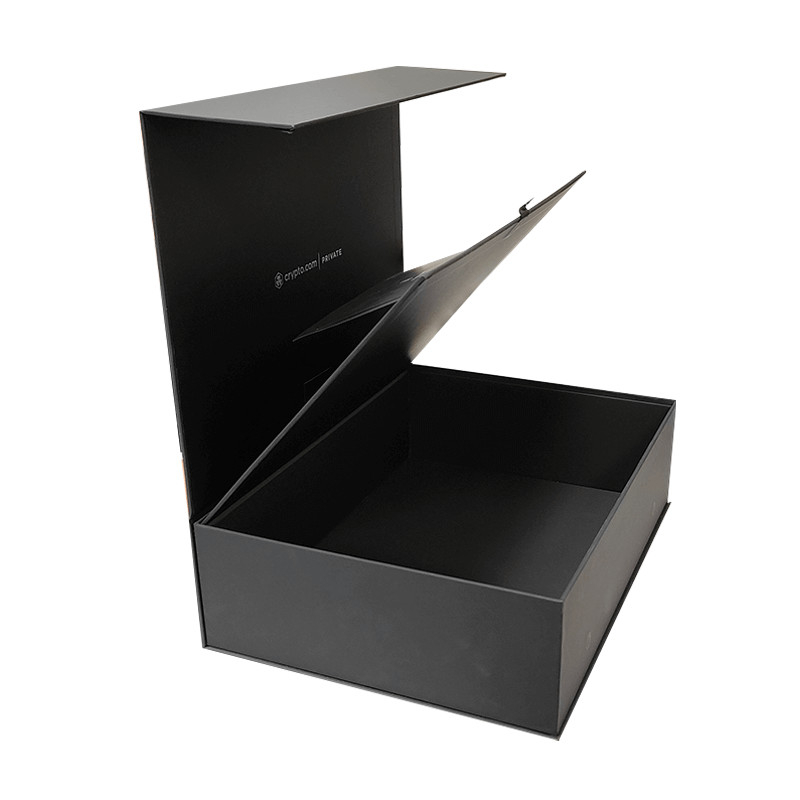 Customized Logo Design Black Rigid Flat Cardboard Magnetic Folding Cajas Regalo For Cosmetics Gift Packaging